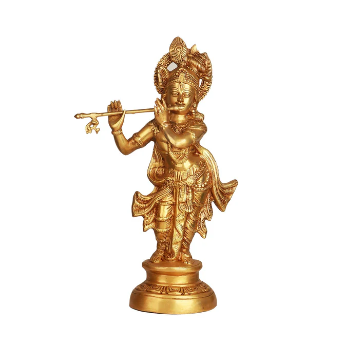 Krishnan Statue - 22 x 6.5 Inches Brass Idol